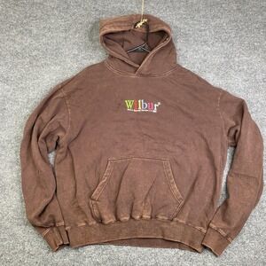 Wilbur Soot 96' Men's Sz M Version 1.2 Embroidered Brown Vintage Wash Hoodie Gym